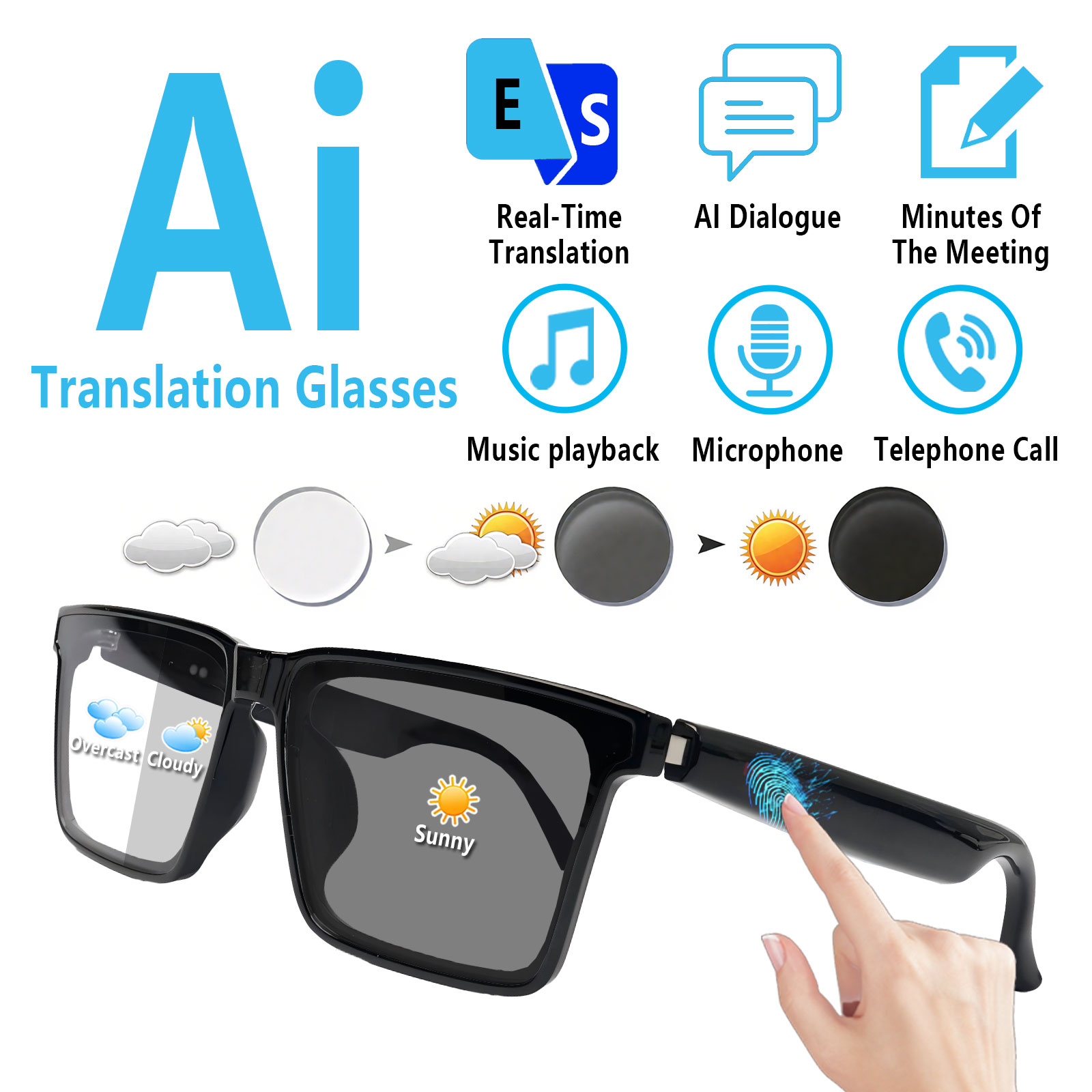 Audio Music Hifi - Smart Audio Glasses with Real-Time Translation