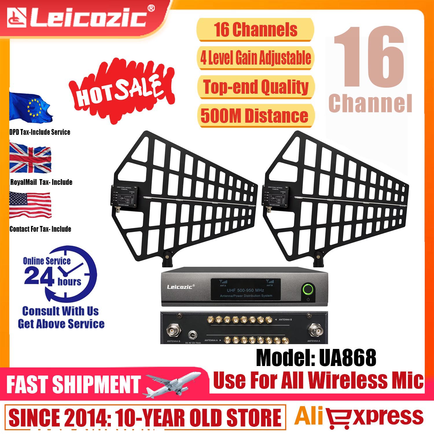 Audio And Music Splitter - Leicozic 8 Channel Antenna Distribution System